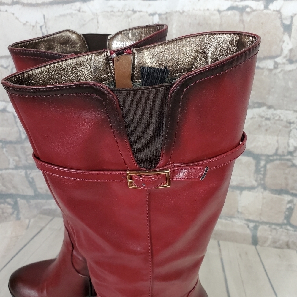 Vangelo Donna Mid Calf Heeled Dress Boot Bordo Red 37/6.5 - Picture 8 of 16